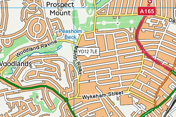 YO12 7LE map - OS VectorMap District (Ordnance Survey)