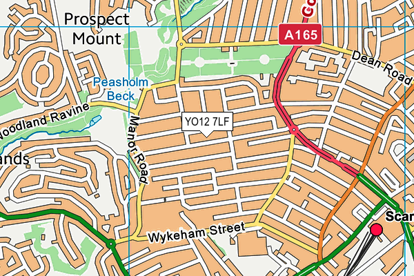 YO12 7LF map - OS VectorMap District (Ordnance Survey)