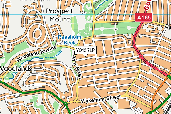 YO12 7LP map - OS VectorMap District (Ordnance Survey)