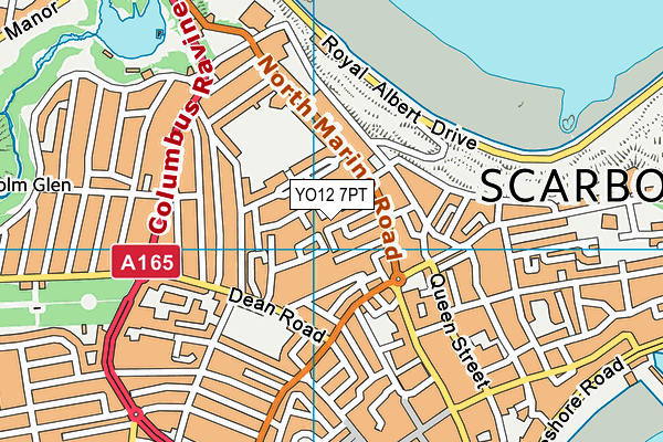 YO12 7PT map - OS VectorMap District (Ordnance Survey)