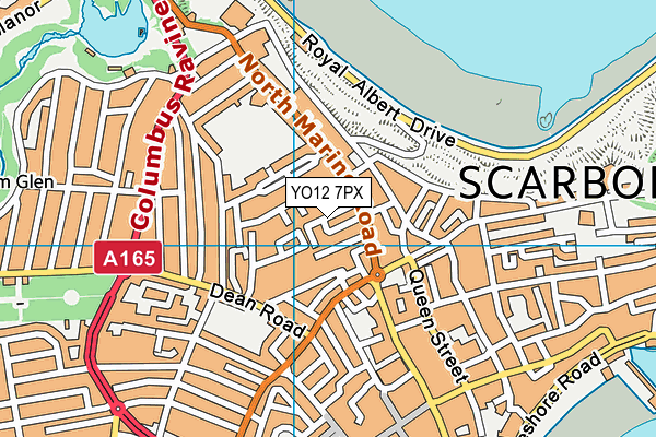 YO12 7PX map - OS VectorMap District (Ordnance Survey)