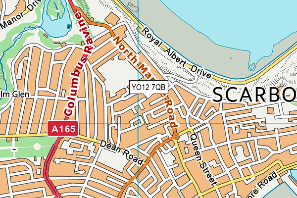 YO12 7QB map - OS VectorMap District (Ordnance Survey)