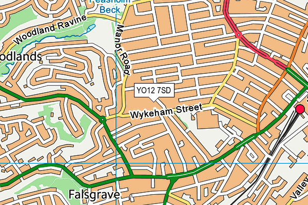 YO12 7SD map - OS VectorMap District (Ordnance Survey)