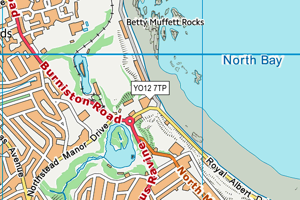 YO12 7TP map - OS VectorMap District (Ordnance Survey)