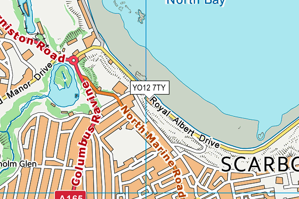 YO12 7TY map - OS VectorMap District (Ordnance Survey)