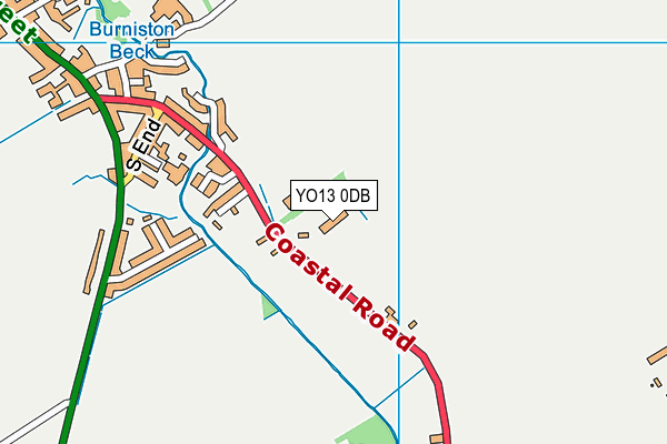 YO13 0DB map - OS VectorMap District (Ordnance Survey)