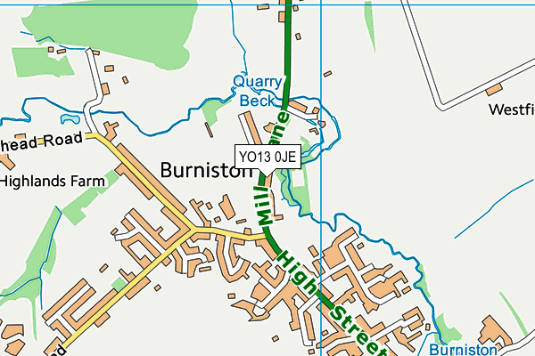 YO13 0JE map - OS VectorMap District (Ordnance Survey)