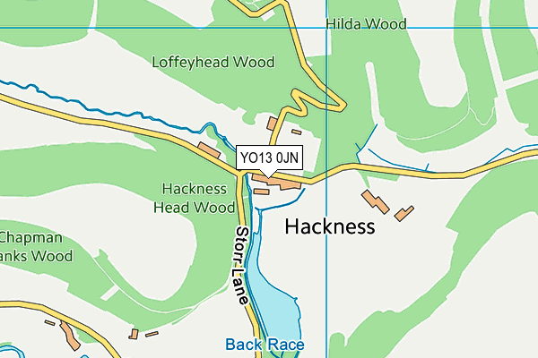 Hackness And Scarborough Tennis Club map (YO13 0JN) - OS VectorMap District (Ordnance Survey)