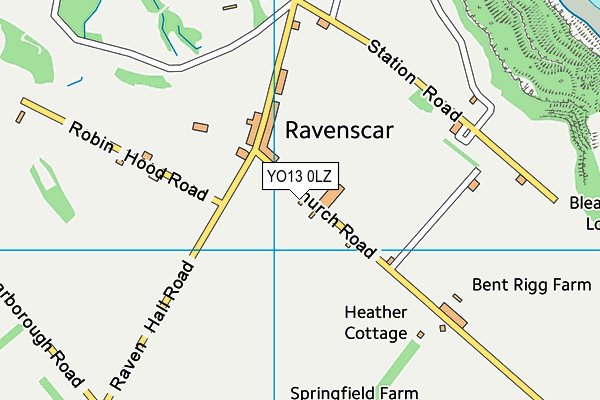Ravenscar Cricket Club map (YO13 0LZ) - OS VectorMap District (Ordnance Survey)