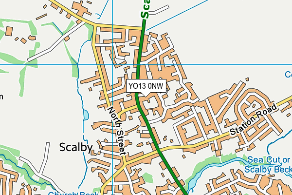 YO13 0NW map - OS VectorMap District (Ordnance Survey)