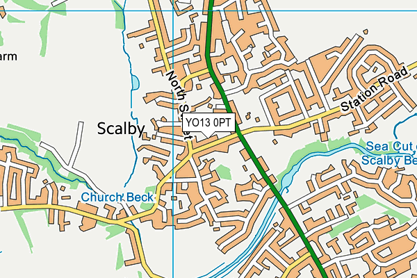 YO13 0PT map - OS VectorMap District (Ordnance Survey)