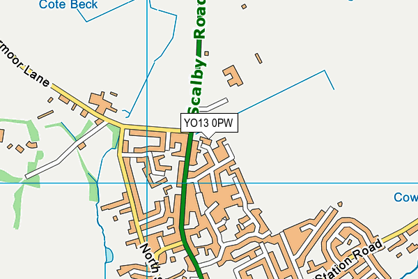 YO13 0PW map - OS VectorMap District (Ordnance Survey)