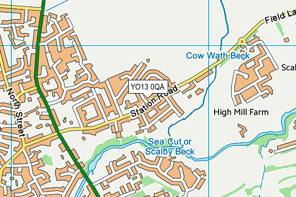 YO13 0QA map - OS VectorMap District (Ordnance Survey)