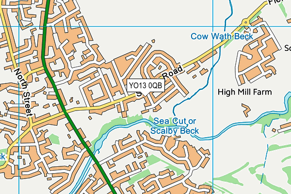 YO13 0QB map - OS VectorMap District (Ordnance Survey)
