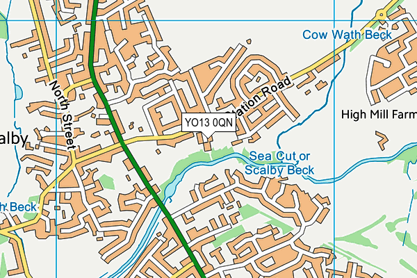 YO13 0QN map - OS VectorMap District (Ordnance Survey)