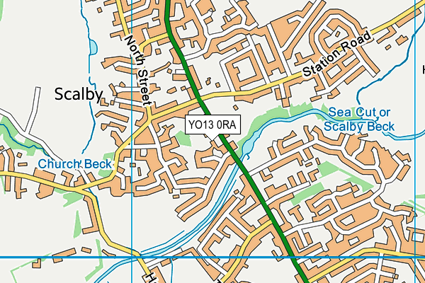 Scalby Tennis Club map (YO13 0RA) - OS VectorMap District (Ordnance Survey)
