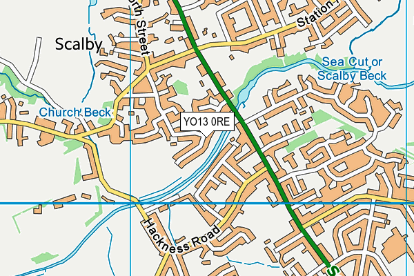 YO13 0RE map - OS VectorMap District (Ordnance Survey)