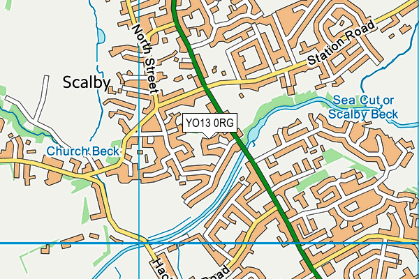 YO13 0RG map - OS VectorMap District (Ordnance Survey)