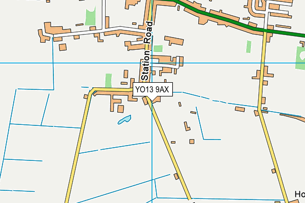 YO13 9AX map - OS VectorMap District (Ordnance Survey)