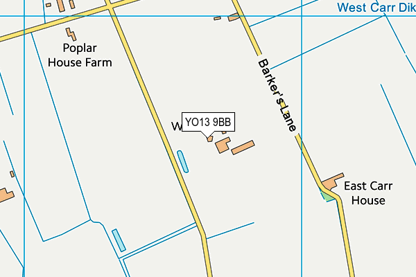 YO13 9BB map - OS VectorMap District (Ordnance Survey)