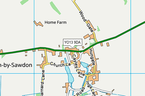 YO13 9DA map - OS VectorMap District (Ordnance Survey)