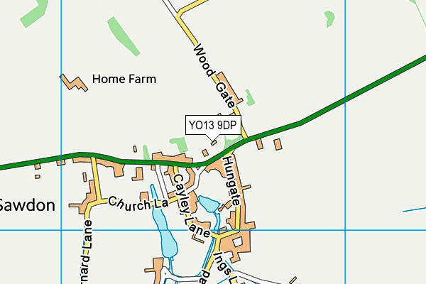YO13 9DP map - OS VectorMap District (Ordnance Survey)