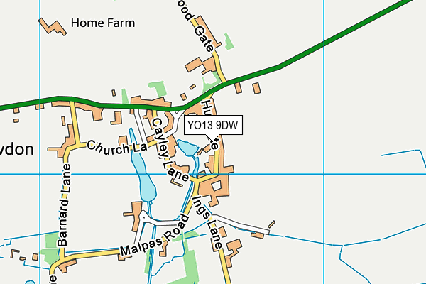 YO13 9DW map - OS VectorMap District (Ordnance Survey)