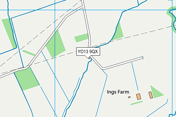 YO13 9QX map - OS VectorMap District (Ordnance Survey)