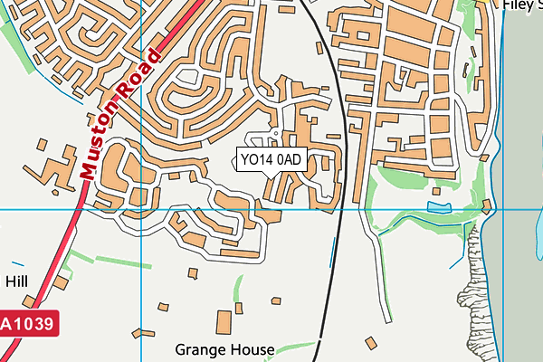 YO14 0AD map - OS VectorMap District (Ordnance Survey)