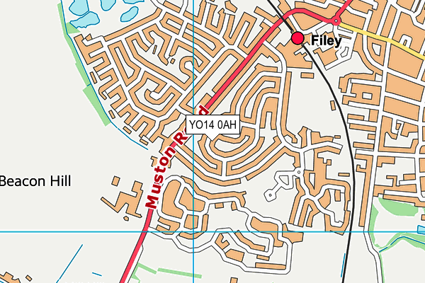 YO14 0AH map - OS VectorMap District (Ordnance Survey)