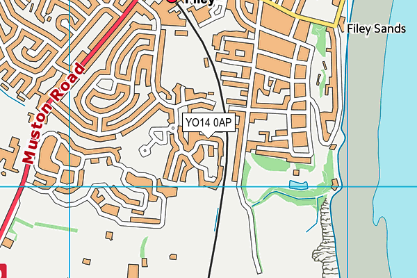 YO14 0AP map - OS VectorMap District (Ordnance Survey)
