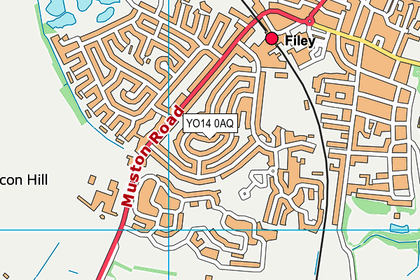 YO14 0AQ map - OS VectorMap District (Ordnance Survey)