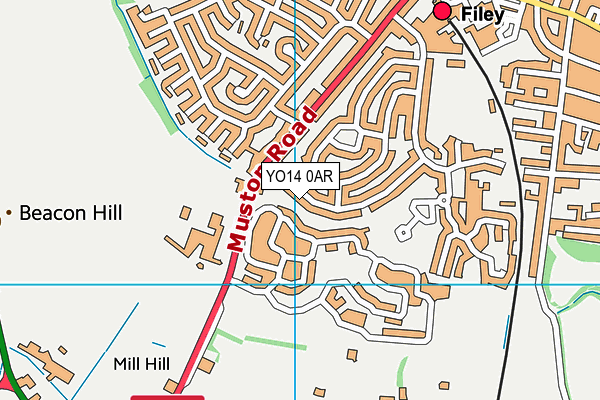 YO14 0AR map - OS VectorMap District (Ordnance Survey)