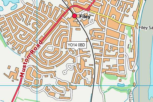 YO14 0BD map - OS VectorMap District (Ordnance Survey)