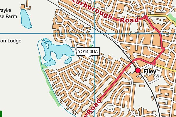 YO14 0DA map - OS VectorMap District (Ordnance Survey)