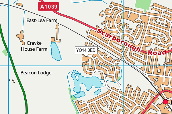 YO14 0ED map - OS VectorMap District (Ordnance Survey)