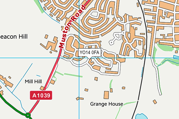 YO14 0FA map - OS VectorMap District (Ordnance Survey)