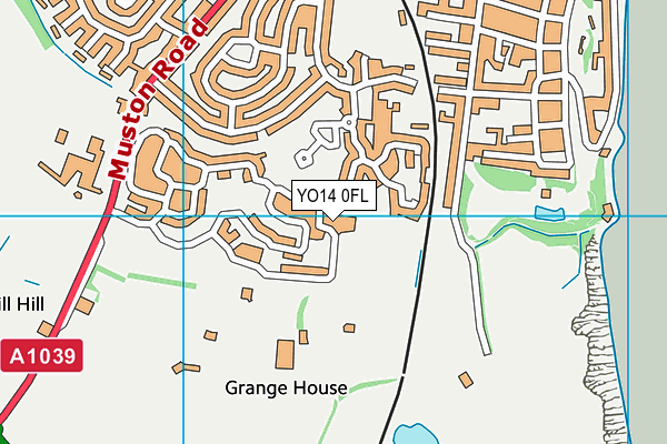 YO14 0FL map - OS VectorMap District (Ordnance Survey)