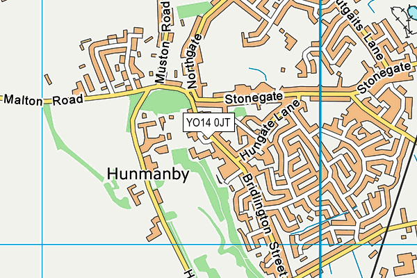 YO14 0JT map - OS VectorMap District (Ordnance Survey)