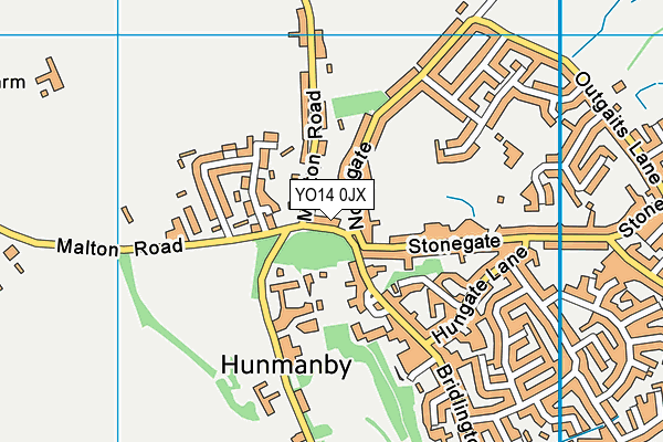 YO14 0JX map - OS VectorMap District (Ordnance Survey)