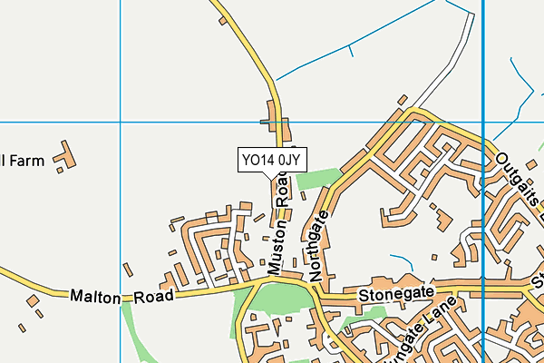 YO14 0JY map - OS VectorMap District (Ordnance Survey)