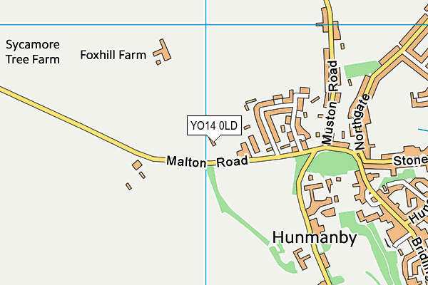 YO14 0LD map - OS VectorMap District (Ordnance Survey)
