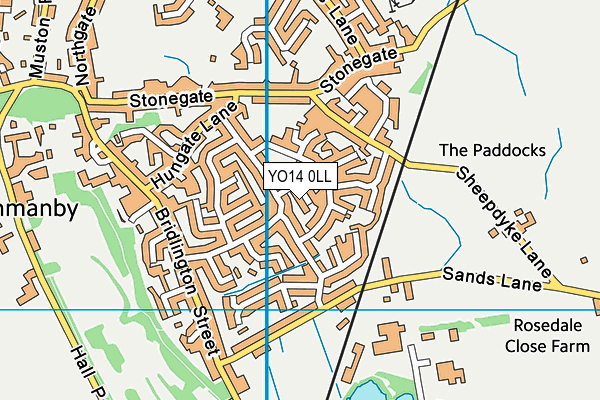 YO14 0LL map - OS VectorMap District (Ordnance Survey)