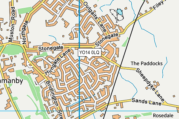 YO14 0LQ map - OS VectorMap District (Ordnance Survey)