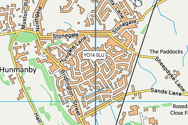 YO14 0LU map - OS VectorMap District (Ordnance Survey)