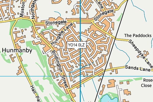 YO14 0LZ map - OS VectorMap District (Ordnance Survey)