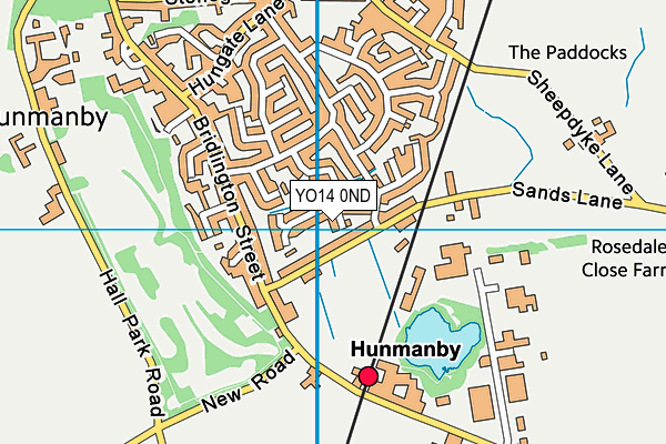 YO14 0ND map - OS VectorMap District (Ordnance Survey)