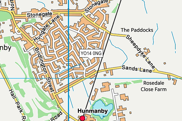 YO14 0NG map - OS VectorMap District (Ordnance Survey)