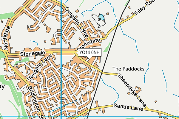 YO14 0NH map - OS VectorMap District (Ordnance Survey)