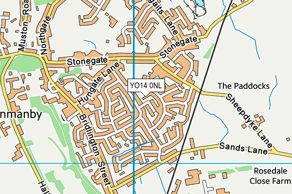 YO14 0NL map - OS VectorMap District (Ordnance Survey)
